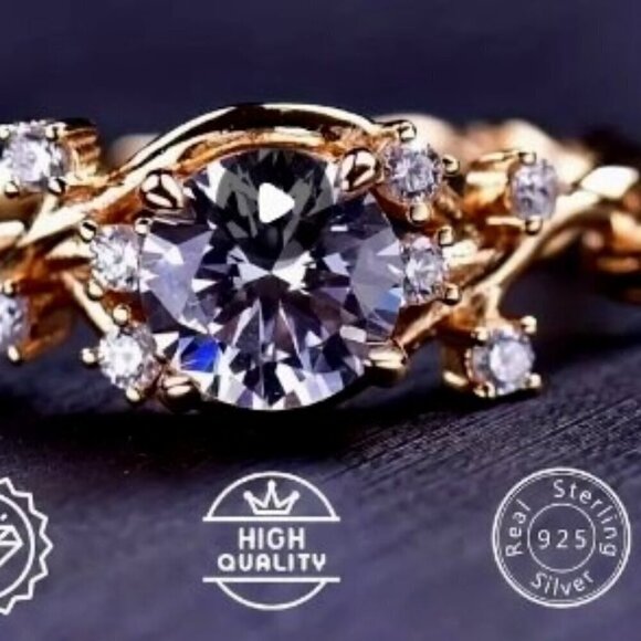 ETERNALS EARTH Jewelry - ETERNALS EARTH 1 Ct Moissanite Solitaire 925 Sterling Silver Ring Women Size 8